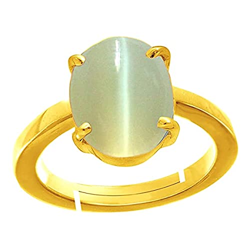 Bague pierre œil de chat naturelle 4 carats Lehsunia Ketu ajustable S-B09MM2MK-01