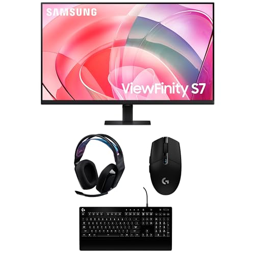 Image of Samsung LS37D700EANXZA 37 inch S70D ViewFinity 4K UHD High Resolution Monitor with G535 Headset, G213 Keyboard, and G305 Mouse (2025)