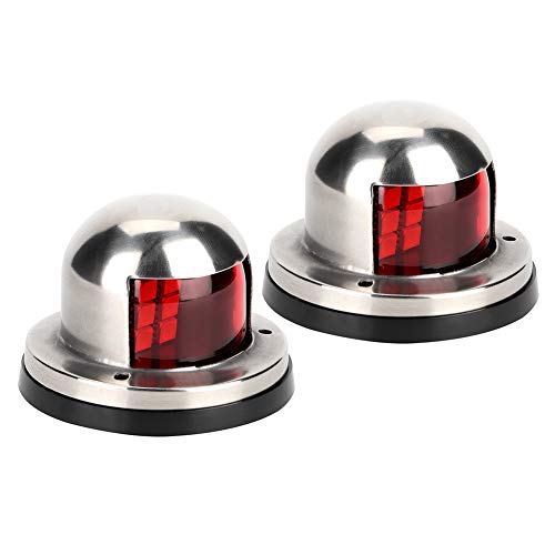 Acouto 2pcs Lighting 12V LED Side Car Boat Navigation Light Lamp 8 Beads ABS 304 PC Materials. Strong Brightness Irradiation and Stainless There Install. Two Navigation (Red)