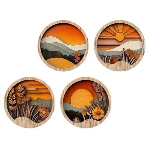 Décor mural en bois boho : 4 cadres ronds rustiques pour sublimer une entrée ou un couloir chic