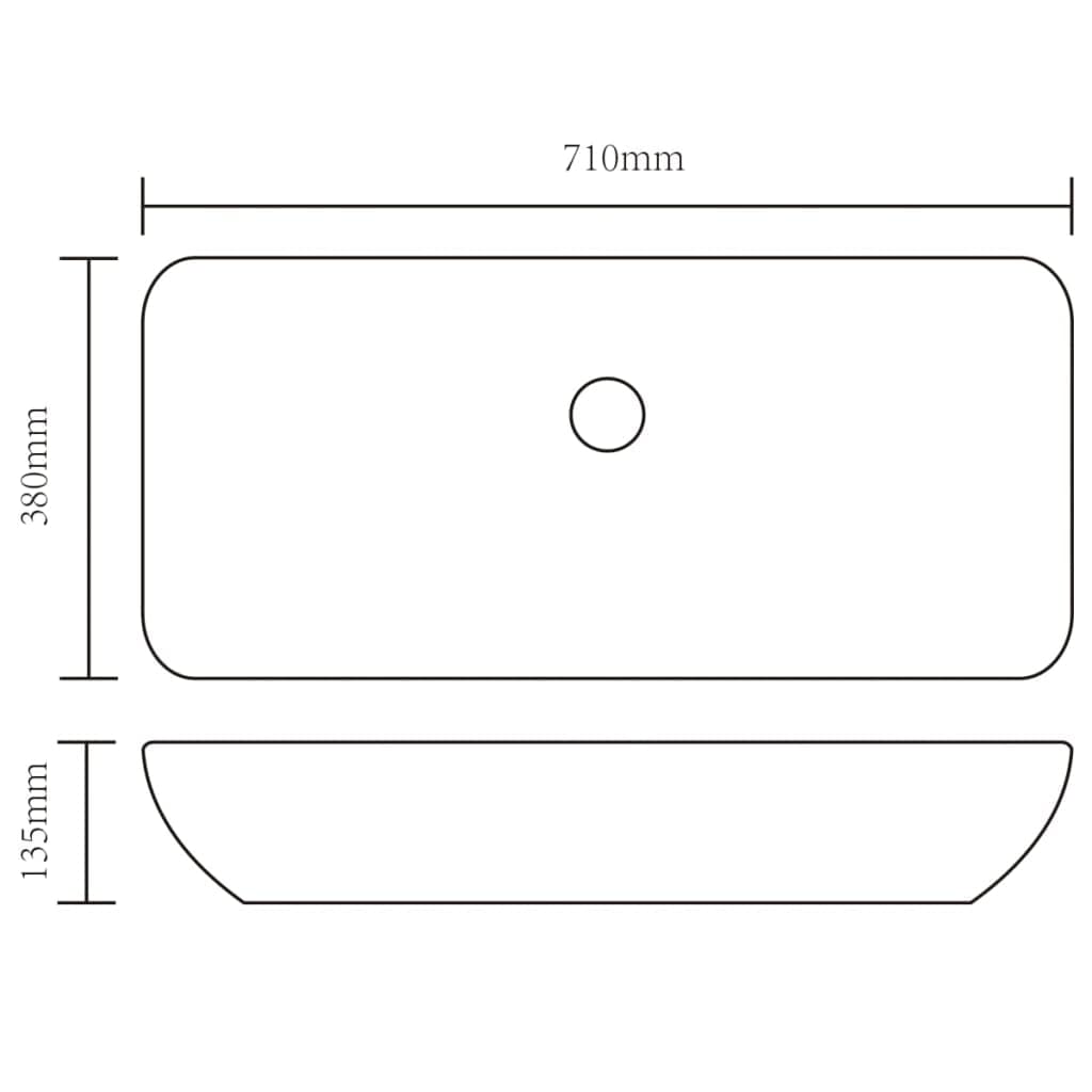 vidaXL Lavabo de Baño Rectangular con Grifo Mezclador de Cerámica Blanco Hogar