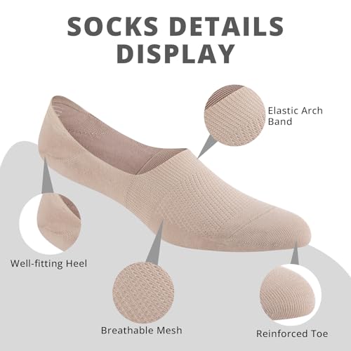 COOPLUS 8 Pairs No Show Socks Men Non Slip Low Cut Cotton Invisible Socks for Loafer Flats4