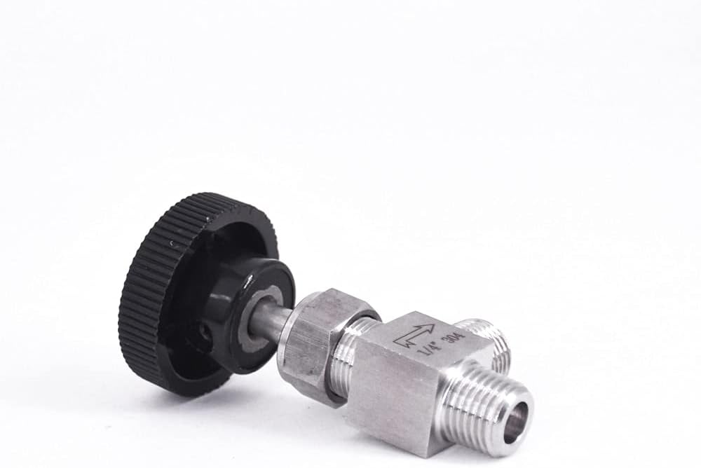 1/8" 1/4" 3/8" 1/2" BSP NPT Male Elbow 90 Degree Angle Needle Valve Crane Elbow 304 Stainless Flow Control Water Gas Oil (Size : 1/2", Color : NPT)