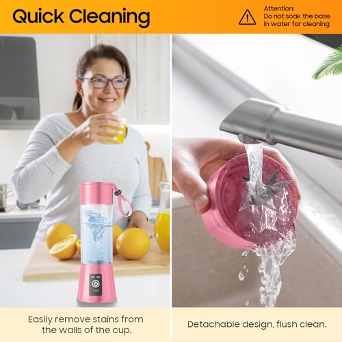 Image of Portable Personal Size Mini Blender - 2026 Upgraded Cordless Blender for Smoothies & Shakes, Type-C Rechargeable, 380Ml Traveling BAP Free Cup for Sports /Home, 20000Rpm /Min Speed