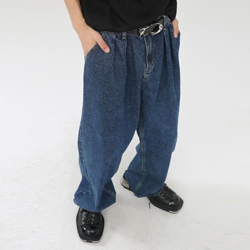 Baggy Jeans for Men Vintage Wide Leg Loose Fit Denim Pants Trousers Casual Distressed Hip Hop Jeans Streetwear3