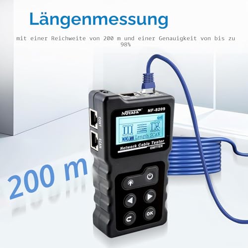 Foto von NOYAFA NF-8209 Erweiterte Kabel Tester mit PoE Multifunktions Draht Tracker Netzwerkkabel Tester für LAN CAT5 CAT6 Tracker