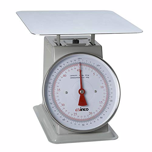 Winco Analog Receiving Scale with Dial, 100 Pound, 9