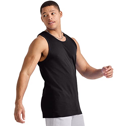 hanes mens essentials tank top pack midweight cotton tanks sleeveless shirts 3-pack