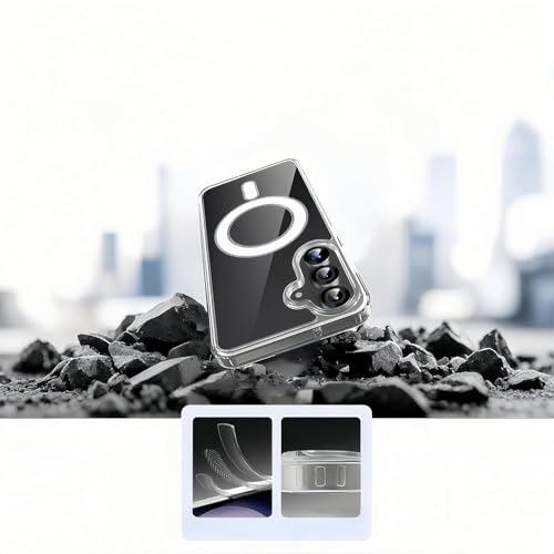 Image of DIZORO Magnetic for Samsung A26 5G Case Clear [Compatible with MagSafe][Anti-Yellowing][Built-in 4 Airbags][Military Grade Protection][Shockproof Slim] Samsung A26 Phone Back Cover (Clear)