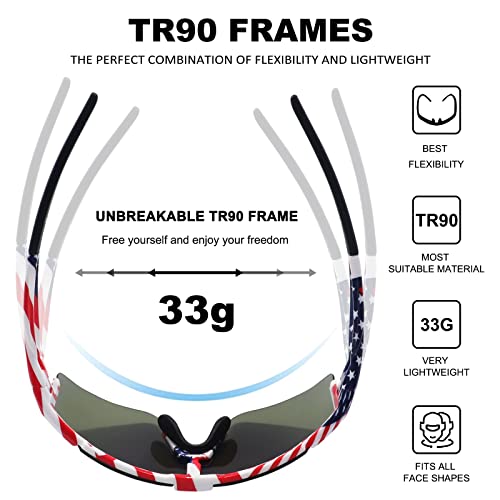 Banglong Cycling Sunglasses Uv400 Baseball Sunglasses For Men Women,Windproof Sunglasses For Sports Running Golf #TOP2