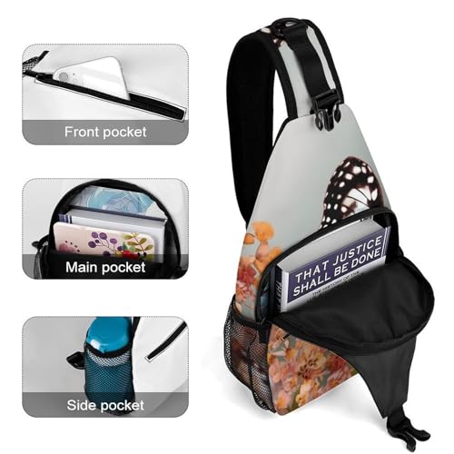 Bolso tipo sling con diseño floral para senderismo y uso casual miniatura 4