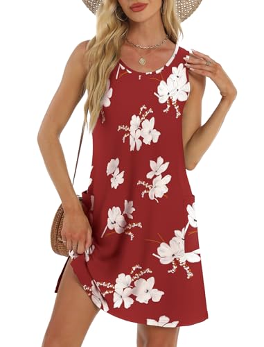 Image of BKRIVE Coverup Summer Dresses for Women 2026 Eyelet Casual Loose Sleeveless Sundresses Tank Dresses with Pockets