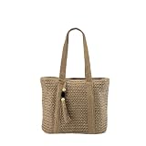 MODELISA - Bolso De Playa Hombro Con Borla Decorativa Estilo Casual Para Mujer (Marrón)