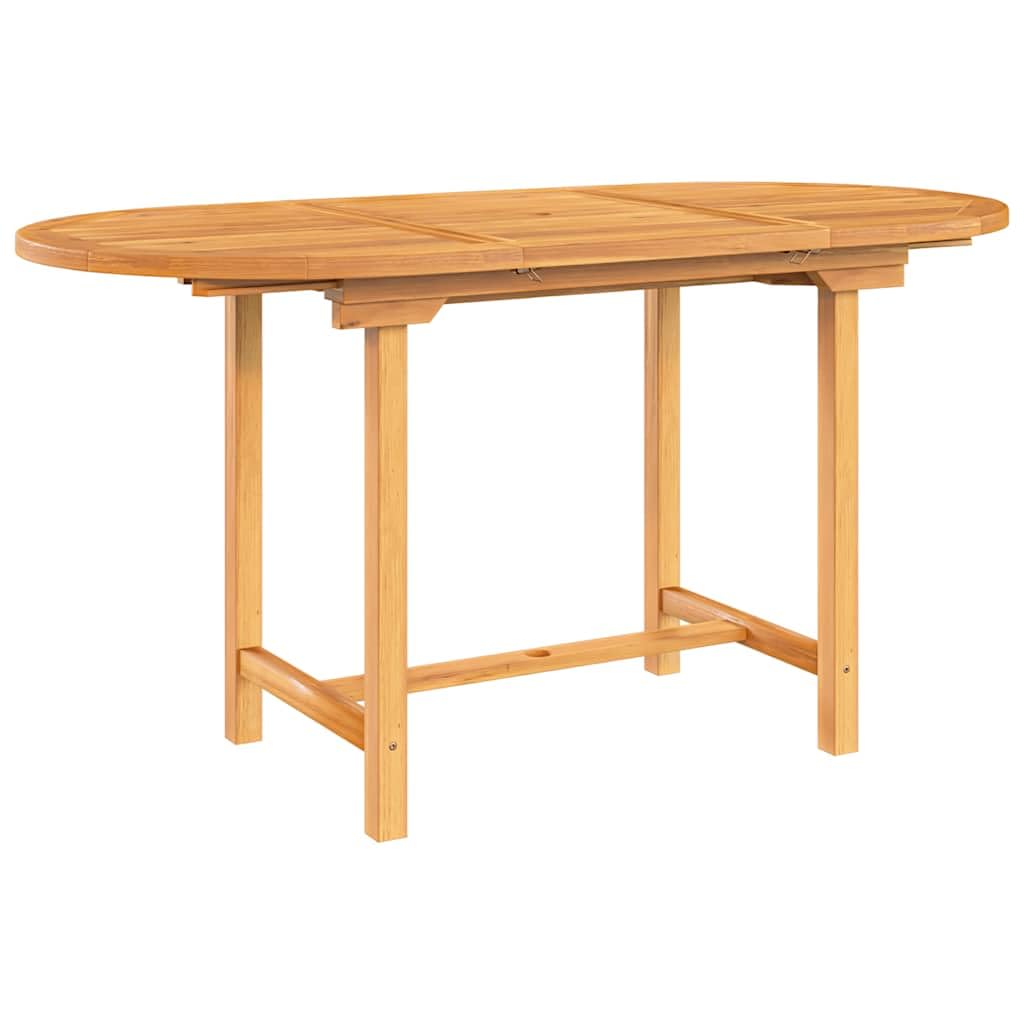 Tavolo da giardino allungabile in legno di teak massiccio, 110-160 x 80 x 75 cm, con foro per ombrellone per terrazze e giardini