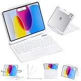 Sencela 2025新登場 iPad Air 11インチ 日本語配列キーボードケース 遅延なし・高精度 360度回転式 マジックキーボード バックライト・ペンホルダー搭載 iPad Air 11インチ（M3・2025 / M2・2024）・Air 4/5/6・iPad Pro 11 (第1/2/3/4世代) 対応 ホワイト