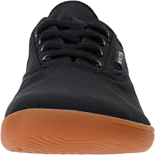 Whitin Canvas Barefoot Sneakers For Men Wide Toe Box Minimalist Zero Drop Sole Shoes Minimus Extra Width Fit Size 12.5 12.5W Weight Lifting Black Gum 46 #TOP2