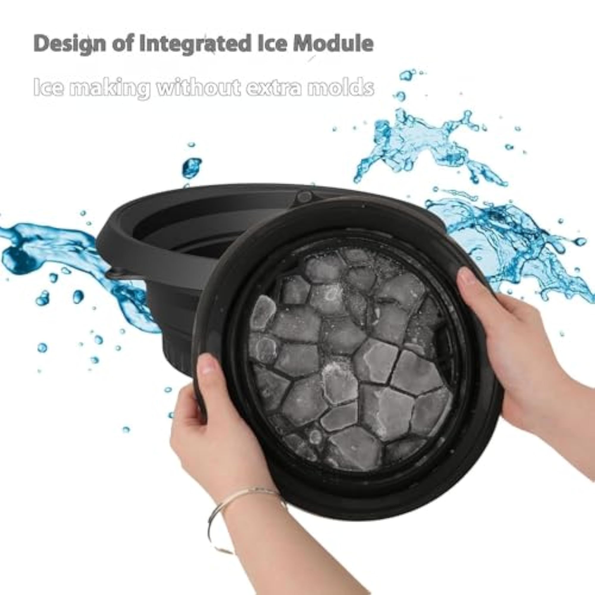 Silicone Ice Face Bowl with Built-In Ice Tray