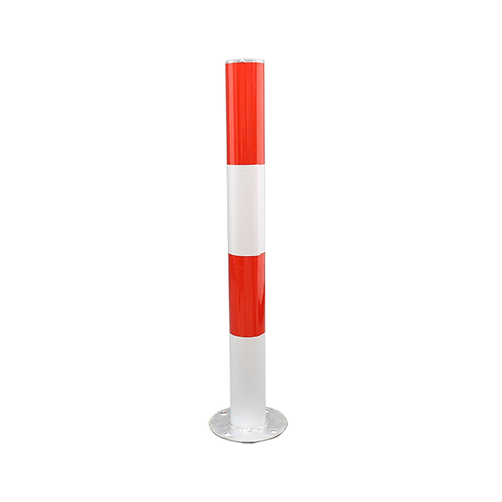 SGKOMN High Visibility Metal Safety Bollards - 8PCS Reflective Traffic Barriers, Durable Post Barrier for Driveways, Parking Lots, Sensitive Areas, 1pcs-Red-600mm/23.6in