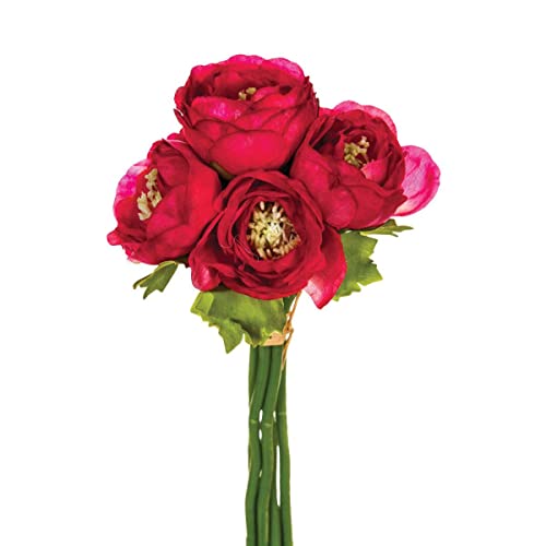 Atmosphera - Bouquet de 6 renoncules artificielles - H25 cm - Rose