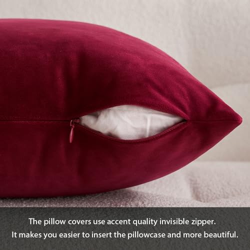 Image of MIULEE Pack of 2, Velvet Soft Soild Christmas Decorative Square Throw Pillow Covers Set Cushion Case for Sofa Bedroom Car 20 x Inch 50 cm