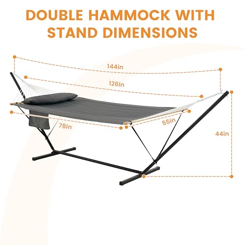 Image of Lazy Daze Double Hammock with Stand, Balance Straps & Carry Bag for Outside