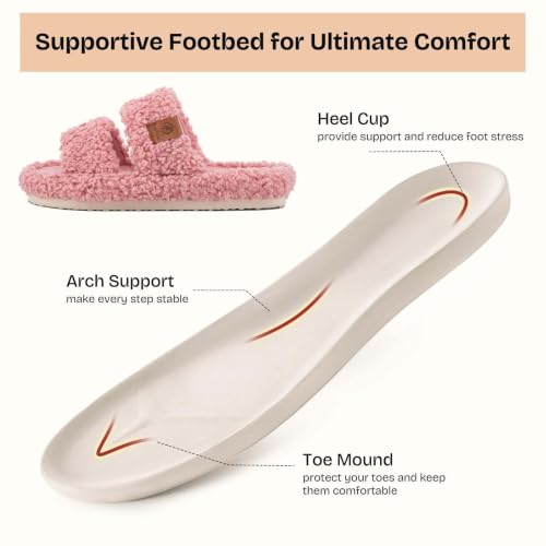  Womens Fuzzy Open-toe Slippers - image 4