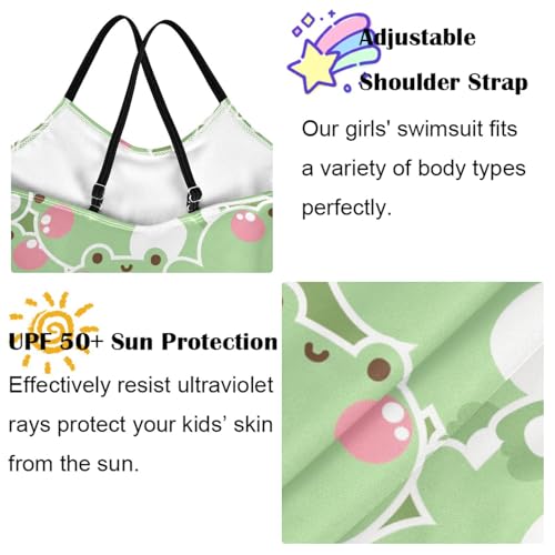 Image of Girls one Piece Swimsuit Summer UPF 50+ Quick Dry Beach Bathing Suit with Straps Swimwear 3-10 Years