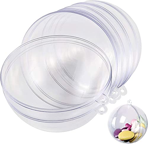 40 Set 4 Inch Clear Ornaments, Clear Plastic Fillable Christmas O...