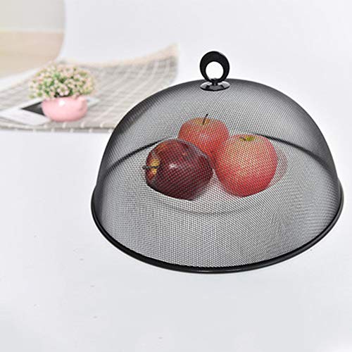 URFEDA Cubiertas de alimentos de malla cubierta de alimentos cortinas de cobertura para alimentos cubierta reutilizable cortinas paraguas tapa redonda de malla metálica cubierta alimentaria para