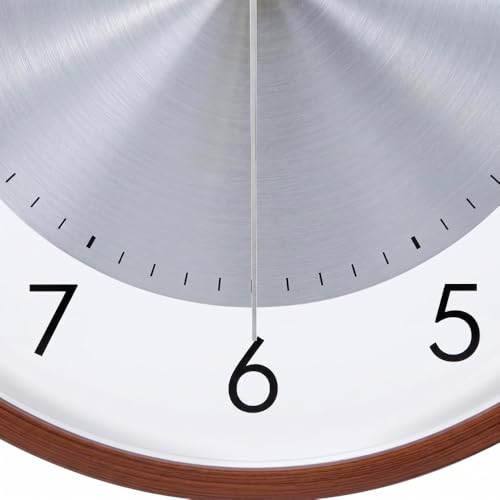 Image of ginoya brothers 12-Inch Round Wall Clock, Silent Non-Ticking Quartz Sweep Movement, Easy-to-Read Easy-to-Read Analog Display Living, Office & Home Decor (Silver)