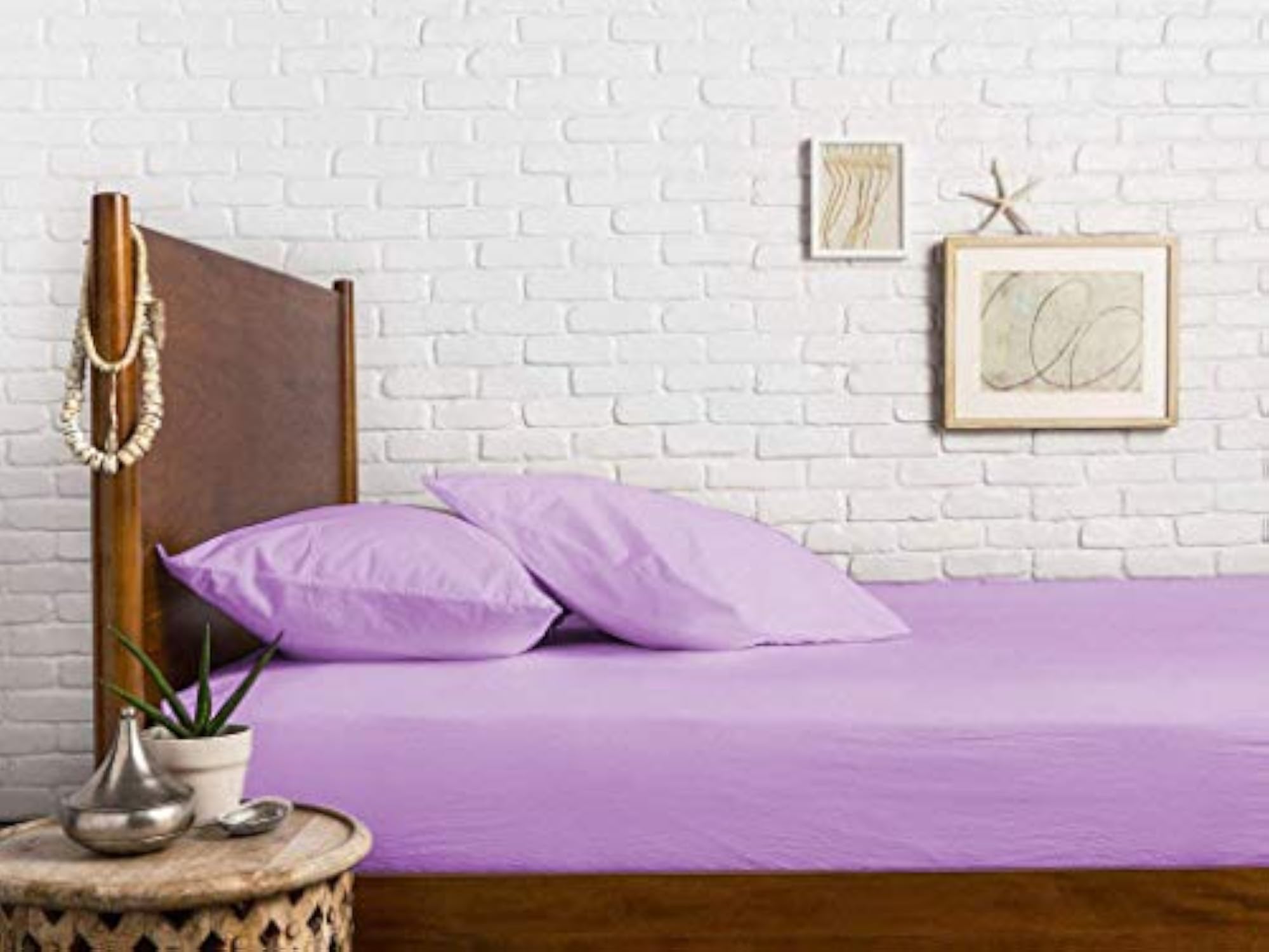 Luxury 400-Series Cotton Fitted Bedsheet with 2 Pillow Covers
