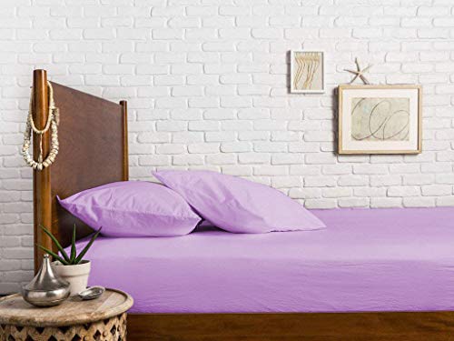 Image of Sweet Dream's 750 Collection Egyptian Cotton Fitted Bedsheet 4 to 12 Inch Matress 15 inch Drop Full XL Size Bed (54x78) Inches (4.5 by 6.5) Feet + 2 Pillow Covers (18x28), Levender