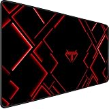 TEDNETGO Large Mouse Pad, Gaming Long Mouse Pad, Waterproof Extra Large Big Mousepad with Stitched Edge, XXL Non-Slip Computer Computer Keyboard Pad Mat for Gamer/Desktop/Office/Home, RED