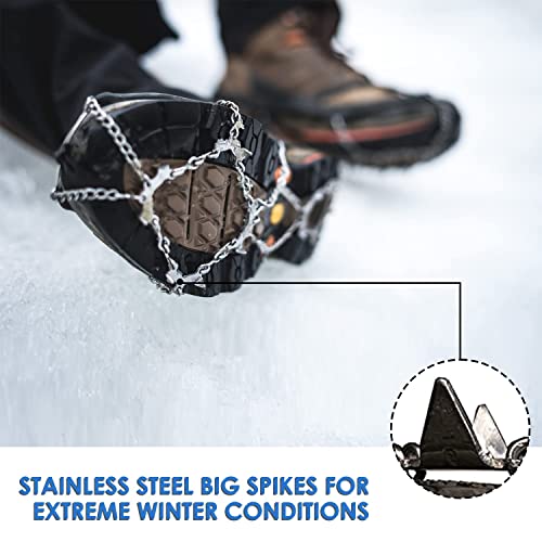 Limm Ice Snow Traction Cleats - Medium Lightweight Crampon Cleats with Big Spikes - Anti Slip Walking Grips Fasten Quickly & Easily Over Footwear - Portable Ice Grippers for Shoes and Boots - Thumbnail 5