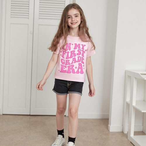Toddler Kids Little Girls First Day of School Shirt in My Pre-K/Kindergarten/First Grade Era Short Sleeve T-Shirt2