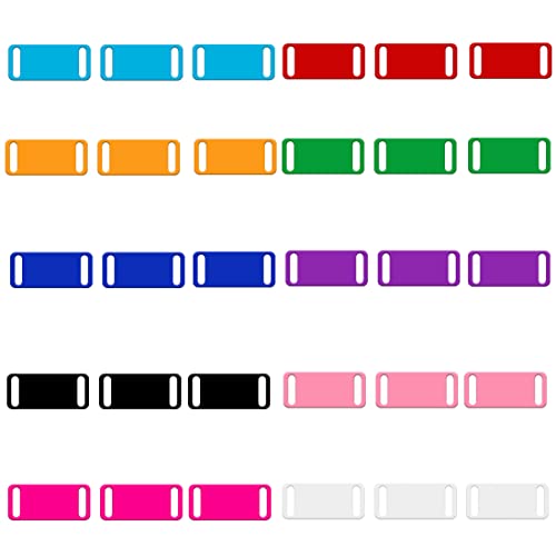 ABBECIAO 30 Pack Anodized Aluminum Blank Tags Metal Pet ID Tags with Holes for Laser Engraving Stamping for DIY Art Craft Decoration Gifts Multi Colors