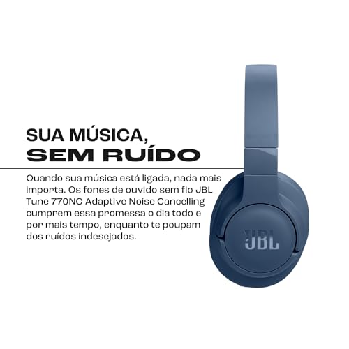 JBL, Fone de Ouvido Bluetooth, Tune 770NC, Over Ear, Sem Fio, Com Cancelamento de Ruído - Azul glide