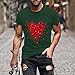 Valentines T Shirts Men Valentines Day Heart Print Short Sleeve Graphic Tee Shirt Mens Valentine's Day Going Out Tops Mens Valentines Day Sweater B, Army Green
