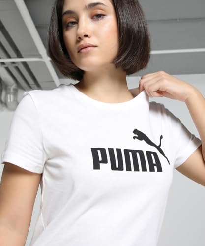 Image of Puma Women Cotton Letter Print Regular Fit Tees