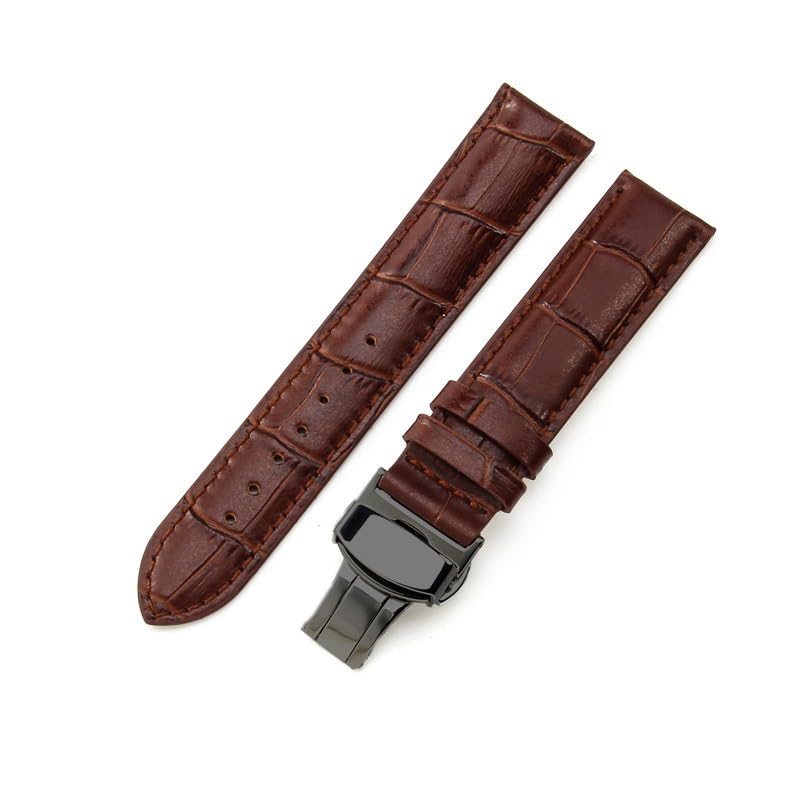 Bracelet de montre Tissot Le Locle T41 en cuir véritable 22mm marron noir