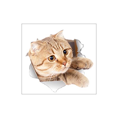 EmNarsissus Tridimensionnel Mignon Animaux Chat Chien Toilette Autocollants Stickers muraux Trou réfrigérateur Affiches Bricolage décor à la Maison