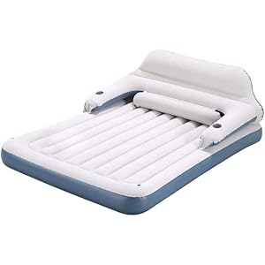 Leak Proof Inflatable Mattress with Rechargeable Electric Pump Built-in Pillow for Guest,Camping,Hiking,Height 9″,Storage Bag