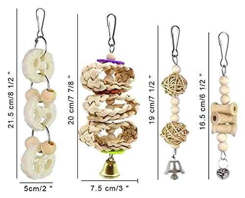 Vogelspeelgoed 8 stks Bird Toys Parrot Toys Bird Swing Chewing Hanging Pikes voor Love Birds Budgie Cockatiels Macaws… - Afbeelding 5