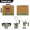 4 PCS OP Bifold Wallet Anime Set (Straw Hat Mens Wallet + LuFei Skull Pendant Necklace + OP Keychain + OP Bracelet) Good Gift for Anime Fans - Image 3