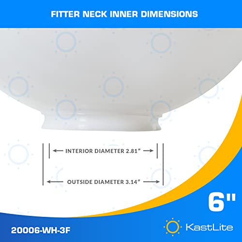 Kastlite 20006-WH-3F 6 Inch White Acrylic Lamp Post Globe thumb #1