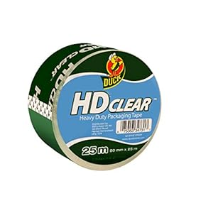 Duck HD Clear Packing Tape | Parcel Tape 1 Roll 50 mm x 25 m, Heavy Duty Packaging Tape Strong for Moving House, Packing…