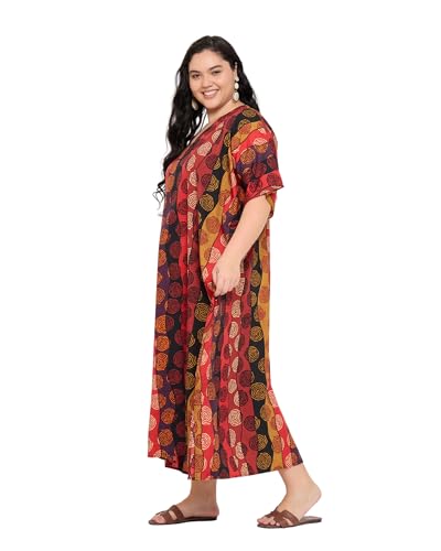 Image of Gypsie Blu Women Plus Size Kaftan Dress Beach Cover Up Maxi Dresses for Women, V-Neck Kimono Sleeve 1X-3X