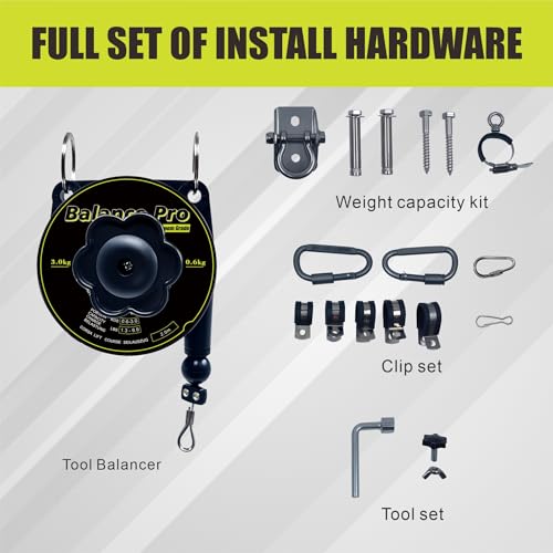 Tool Balancer 1.3–6.6 lbs (0.6–3 kg) with 79" Cable Travel, Adjustable Spring Balancer for Electric Screwdrivers, Soldering Tools, Assembly Workstations & Workshop Use (Black) by GUEMORVE - Image 8