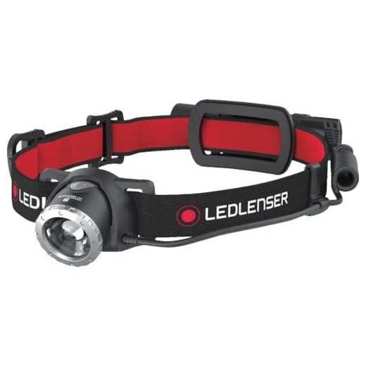Ledlenser Linterna frontal LED H8R, recargable, batería de litio 18650, 600 lúmenes, enfocable, hasta 120h de duración, luz trasera roja, giratoria, cable de carga USB, Headlamp, Negro, Rojo, medium