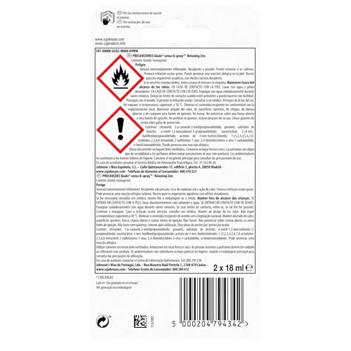 Miniatura 2 de Glade DUO para Ambientador Automático Sense & Spray con sensor de movimiento, Fragancia Relax Zen, Limpia, 2 recambios, 2 Unidad (Paquete de 2), 2